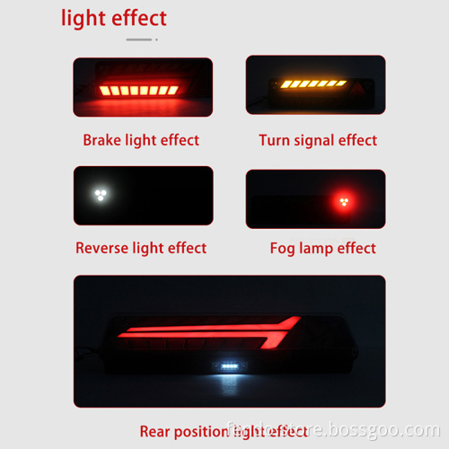 10-30V Truck Trailer Combination Tail Lamp - Waterproof Stop, Tail, and Reverse Light